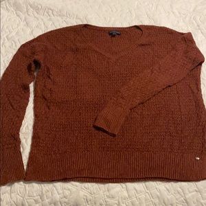Burnt Orange American Eagle V Neck Sweater Size M